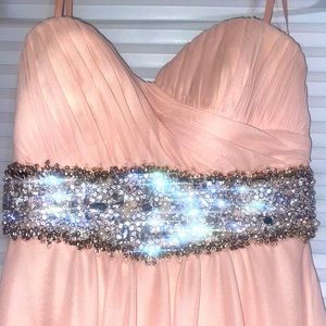 Light pink long prom dress